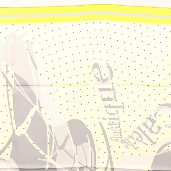 HERMES Carre 90 Scarf ""CALECHE ELASTIQUE "" Silk Yellow Auth - Picture 15 of 16